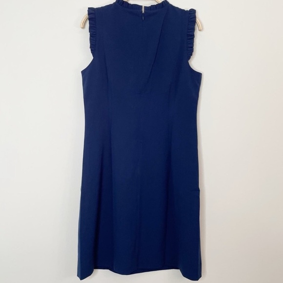 J.Crew Factory Ruffleneck Suit Dress, Navy Blue Work Dress, Business Casual NWT - Picture 11 of 15